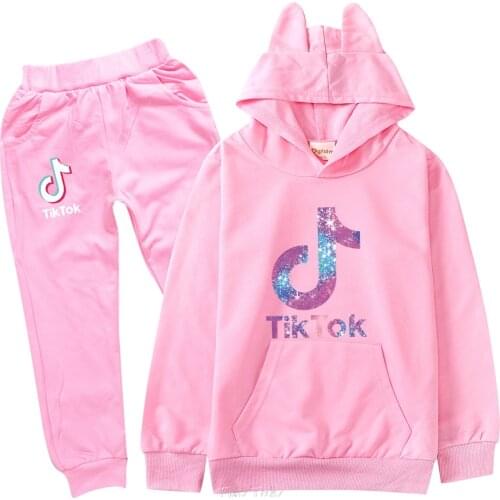 Tik Tok Kids Clothes Toddler Boys Cartoon Outfits Baby Girls Spring Autumn Suits 2-16Years Children Clothing Hoodie And Pants
