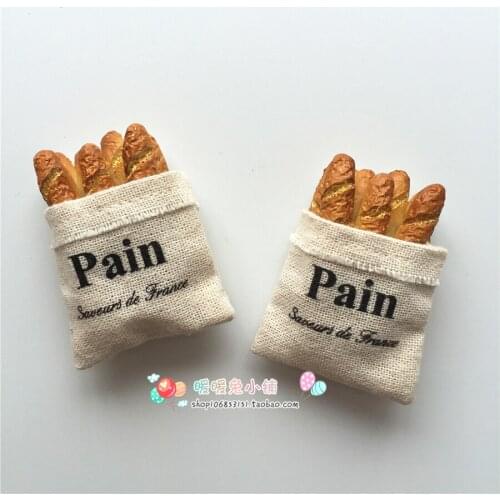 Cloth baguette baguette three-dimensional magnetic stickers creative resin refrigerator stickers decorations