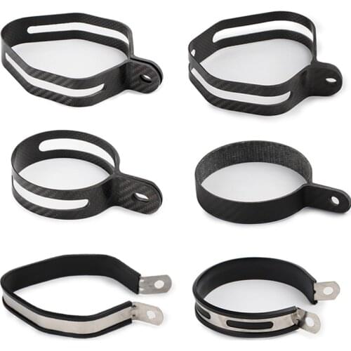 Universal Carbon Fiber Holder Clamp Fixed Ring Support Bracket for Motorcycle Exhaust Pipe Muffler sc Escape Moto exhaust pipe
