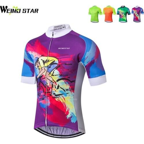 Weimostar Cycling Jersey Mens Tops Racing Cycling Clothing Maillot Ropa Ciclismo Fluorescence mtb Bike Jerseys Bicycle Shirts