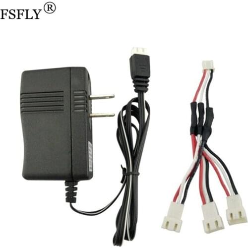 7.4V 2S Lipo Battery Charger W 3 In 1 Charger Cable For Hubsan X4 H502E H502S H501S SYMA X8 X8C X8G X8HG X8HW X8HC MJX X101 V913