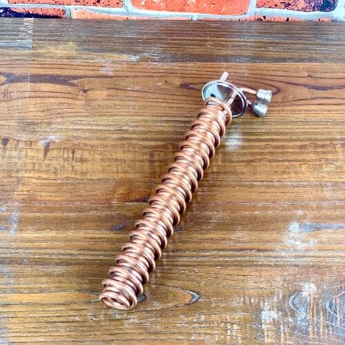 Clamp 2" Copper Double coil Condenser, Dephlegmator, Dimroth, Reflux, Distiller Condenser. 300mm, OD6mm pipe