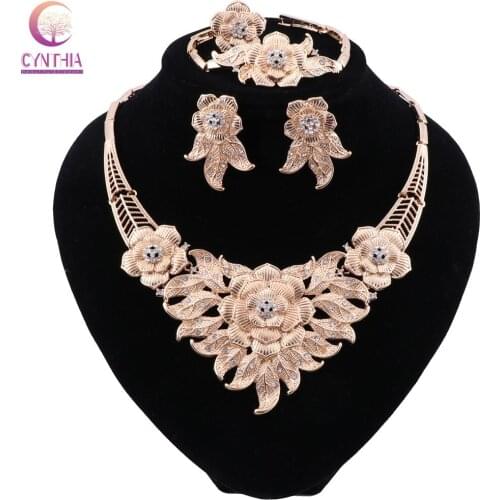 CYNTHIA Fashion African Beads Jewelry Set Nigerian Woman Wedding Jewelry Set Dubai Gold Color Bridal Jewelry Set Wholesale