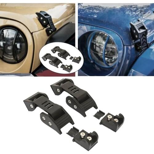 1 Pair Hood Latch Locking Catch Buckle Brackets Fit for Jeep Wrangler JK JL Unlimited 2007-2018