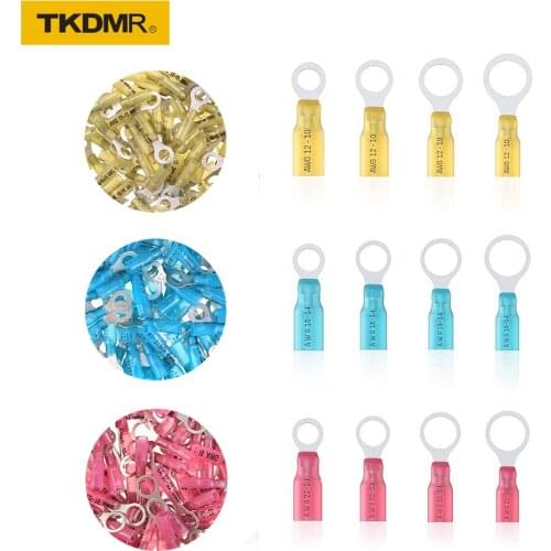 125/100/75/50pcs RV ring insulated thermal shrinkable terminal docking wire cable connector Car quick connection