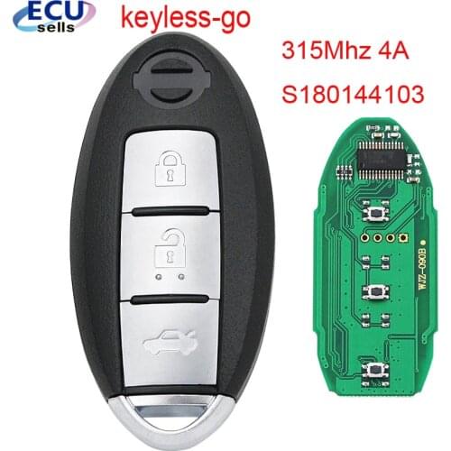 3 Button Keyless-go Remote Key FSK315MHz PCF7953M / HITAG AES / 4A CHIP ：S180144103 (SUV)​ For Nissan X-Trail