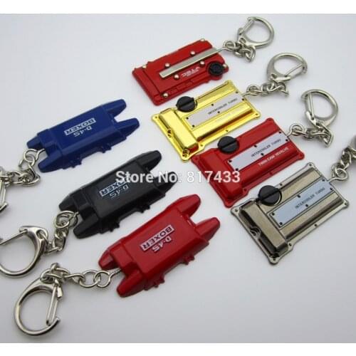 5pcs Zinc alloy Racing Car engine cylinder head valve cover Keychain keyring Pendant
