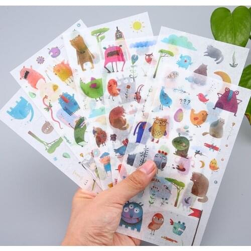 6sheet/pack Stationery Stickers Kawaii Natural cute pet Diary Planner Decorative Mobile Stickers Scrapbooking DIY Craft Stickers