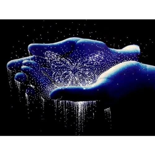 Diamond Embroidery Hand holding butterfly Cartoon Handmade Diamond Painting Needlework Mosaic Cross Stitch Home Decor