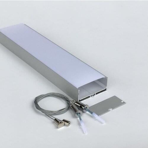 Free Shipping Big size suspending aluminum channel for led strip with pmma opal cover 1.8m/pcs 20pcs/lot