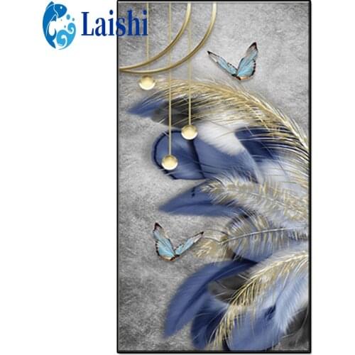 Large-size decorative painting, feathers, butterflies diamond painting embroidery mosaic home decoration handmade new year gift