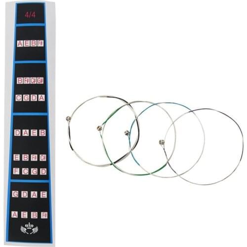 Hot AD-V68 1 Set Violin Strings 4 Pieces E a D G for 1/8 1/4 1/2 3/4 4/4 Common Size Stringed & 1x Violin Finger Guide /Fingerbo