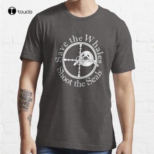 Save The Whales Shoot The Seals T-Shirt Cotton Tee Shirt