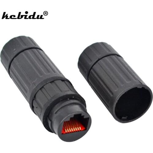 Kebidu Durable Ethernet Network LAN Cable RJ45 Waterproof Connector Adapter Plug Socket Female to Female , IP68 , Butt Type
