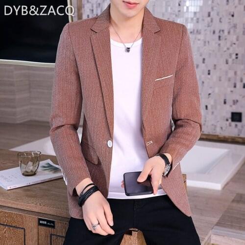 Suit Jacket Male Korean Version Slim Fashion Mens Suit Leisure Business Stripe Small Single West Spring and Autumn New Handsome