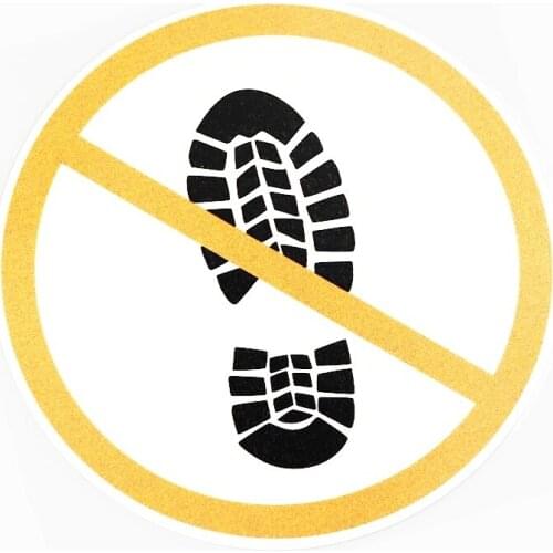 Creative No Walking Is Allowed Here Car Sticker Shoe Print Applique Fashion PVC Decoration Auto Accessories Waterproof Decal