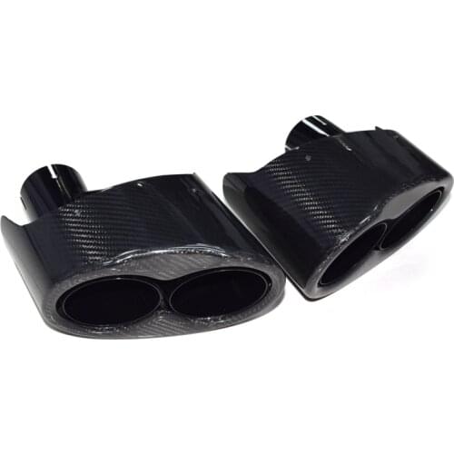 1 Pair Carbon Fiber Exhaust Tip For Audi RS3 RS4 RS5 RS6 RS7 A3 A4 A5 A6 A7 Double Inner Muffler Tip Exhaust System