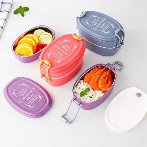 Stainless Steel Lunch Box for Kids School Children Warmer Lunch Box Stainless Steel Container Marmita Termica Tableware BY50FH
