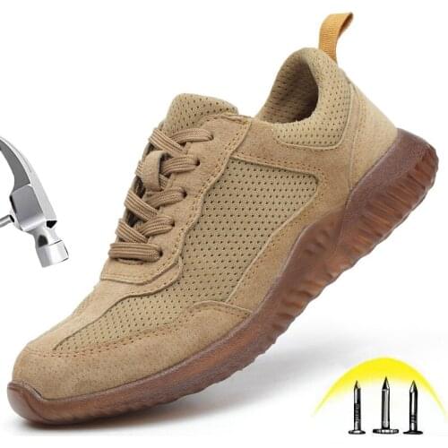 Indestructible Work Shoes Mens steel toe Sneaker Outdoor Lightweight Breathable Safety Shoes Slip Resistant Composite Toe Shoes