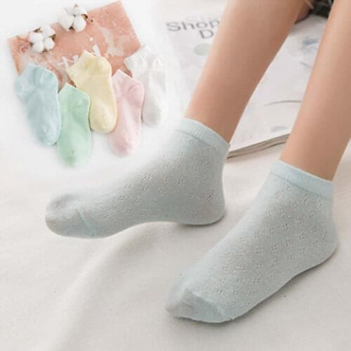 2019 new children 's spring summer mesh 5 pairs of socks loaded fashion baby socks wholesale kids boy girl short ankle socks