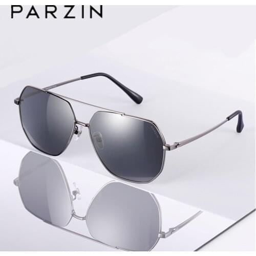 PARZIN Polarized Men Sunglasses Metal Big Frame Driving Glasses Sun Glasses For Male New 8278