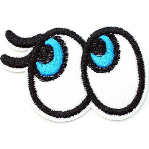 Eye (Size:4.0x5.9cm) Iron On Patch Sewing On Embroidered Applique Fabric for Jacket Badge Clothes Stickers