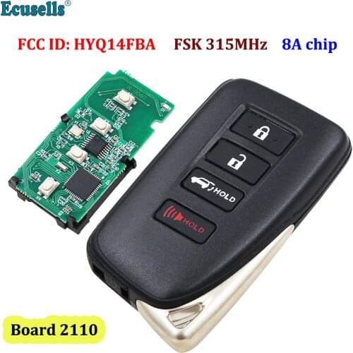 4 Button FSK 315MHz Full Intelligent Remote Key (SUV) Board 2110 8A CHIP FCC ID: HYQ14FBA for Lexus LX570 NX200T NX300 NX300H