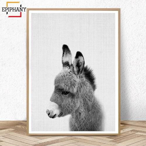 Donkey Print Nursery Animal Wall Art Baby Shower Gift Kids Room Posters and Prints Cute Anime Poster Nordic Canvas Painting