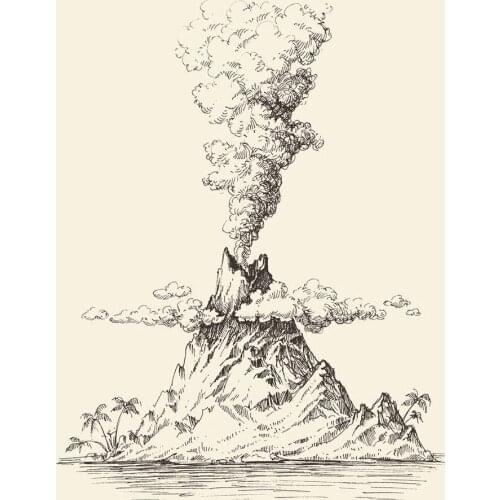 AZSG Volcano and Volcanic Cloud Clear Stamps/Seal For DIY Scrapbooking Card Making Album Decorative Silicone Stamp Craft