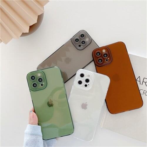 Camera Shield Case for iPhone 12 11 XR 7 8 Plus Crystal Clear Silicone Shockproof Case for iPhone 12 11 Pro Xs Max