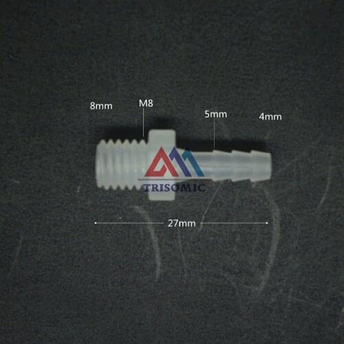 4mm-M8 Straight Connector Plastic pipe Fitting Barbed Connector with thread Material PP Fish Tank Airline Aquarium