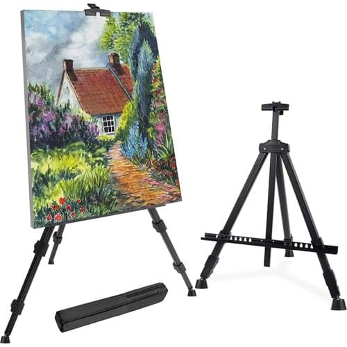 Adjustable Metal Sketch Easel Stand Foldable Travel Easel Aluminum Alloy Easel Sketch Drawing For Artist With Carry Bag