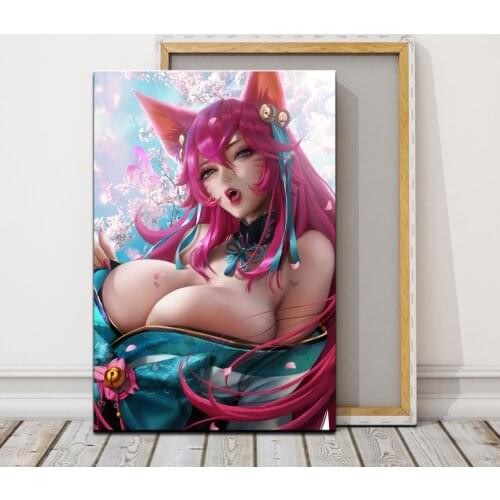 Sexy Ahri Legends League Game Pictures HD Prints Canvas Poster Painting Modular Wall Art Nordic Living Room Home Decor Framed