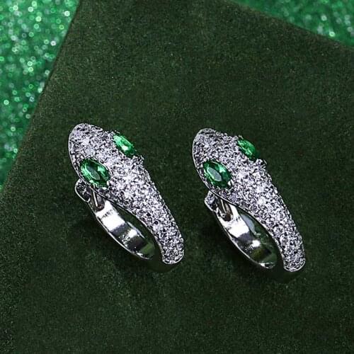 2021 New Trend Punk Snake Clip Earrings Inlay Dazzling Small Zircon Fashion Gothic Geometric Jewelyr Womens Party Birthday Gift
