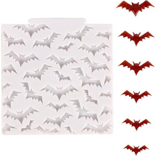 Bat Silicone Mold Cake Border Decorating Tool Candy Fondant Chocolate Gumpaste Silicon Moulds Halloween Mold Baking Accessories