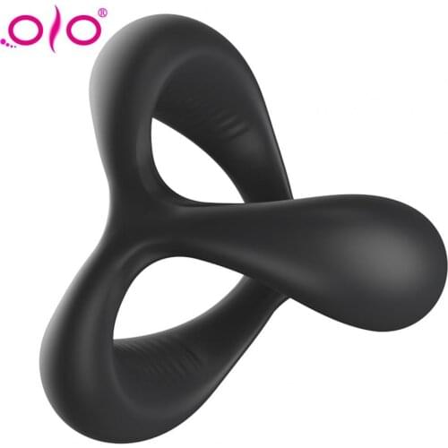 OLO Male Foreskin Ring Delay Ejaculation Skin-Friendly Soft Elastic Lock Penis Enlargement Ring Mini Silicone Cock Ring Sex Toys