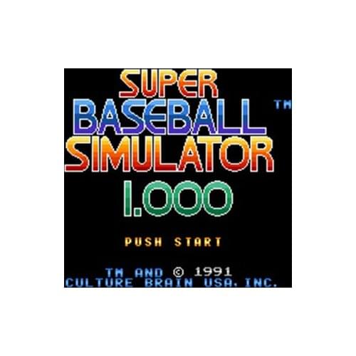 Super Baseball Simulator 1.000 NTSC Version 16 Bit 46 Pin Big Gray Game Card For USA Game Players