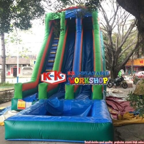 Commercial Grade Palm Tree Splash Bouncer Inflatable Water Slide With Pool