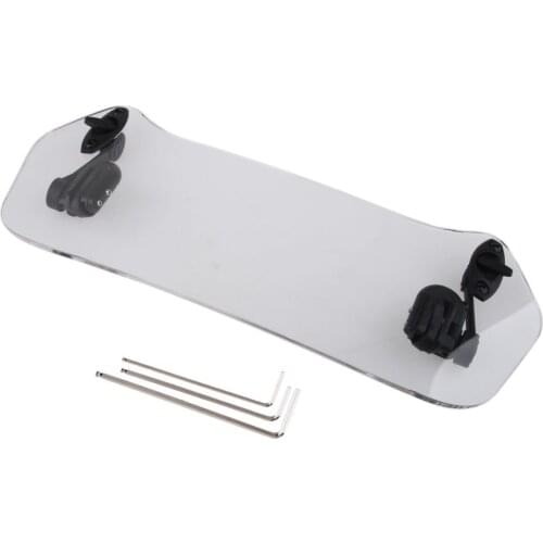 370mm Universal Motorcycle Clamp-On Wind Deflector Windscreen SpoilerShield, Clear