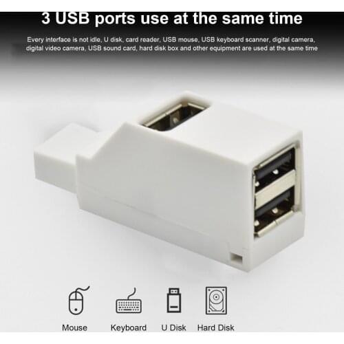 USB 3 Ports Hub Splitter Mini Portable Direct Plug-in USB Extender For PC Laptop Macbook Mobile Phone High Speed U Disk Reader