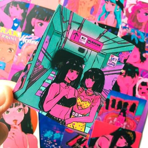 30pcs Vintage Retro Girls Stickers Luggage Skateboard Suitcase Guitar Water Bottle Waterproof Graffiti Sticker Kids Toy