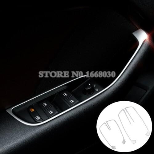 Inner Door Armrest Window Switch Cover Trim 4pcs For Audi A3 S3 2014-2019 Car accesories interior Car Trim