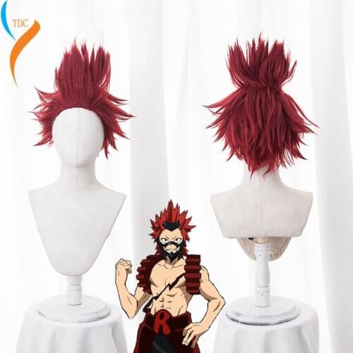 High quality Eijiro Kirishima Cosplay Wig My Hero Academy Costume Play Wigs Halloween Costumes Hair free shipping +hairnet