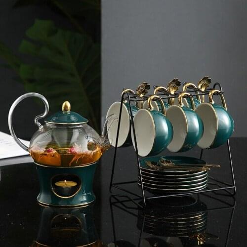 1 pot and 6 cup ceramic porcelain coffee of cups and pot for hotel mug milk tea cup