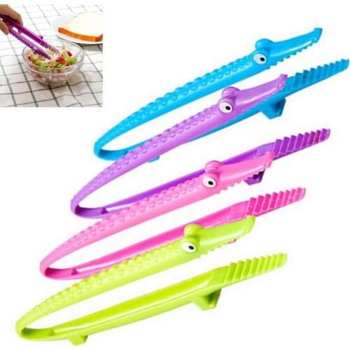 1PCS Crocodile Salad Vegetable Fruit Clips BBQ Tongs Kitchen Baking Tools Cooking Food Tongs Bread Egg Tart Clip Tools