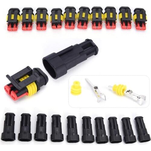 10 Kits/lot 2 Pin Way Sealed Waterproof Electrical Wire Connector Plug Car Auto Sets