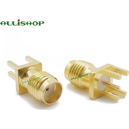 ALLiSHOP 10pcs SMA Female Jack PCB Edge Mount Solder 0.062'' RF Adapter Connector sma buchse PCB mount straight connectors
