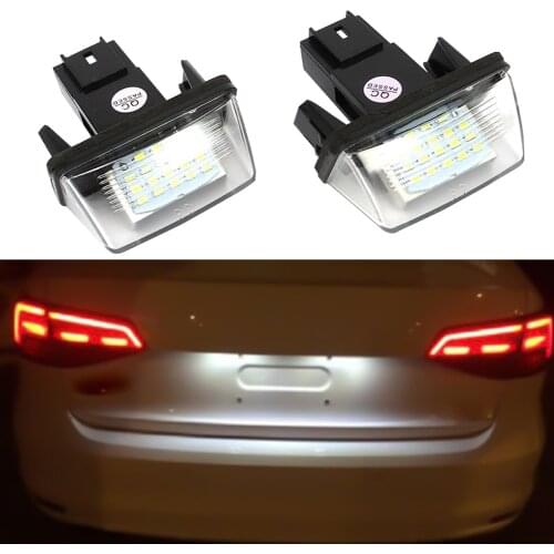 18 LED License Plate Lights Lamp For Peugeot 206 207 307 308 406 Citroen C3/C4/C5/C6