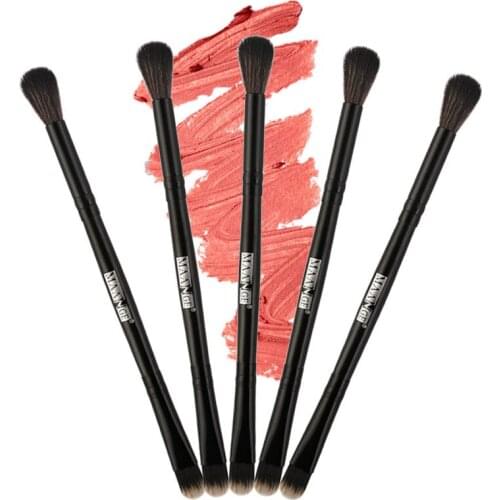 5Pcs Black Eyebrow Double Head Foundation Brush Eyeliner Eyeshadow Eye Brow Makeup Tool Professional Women Cosmetic