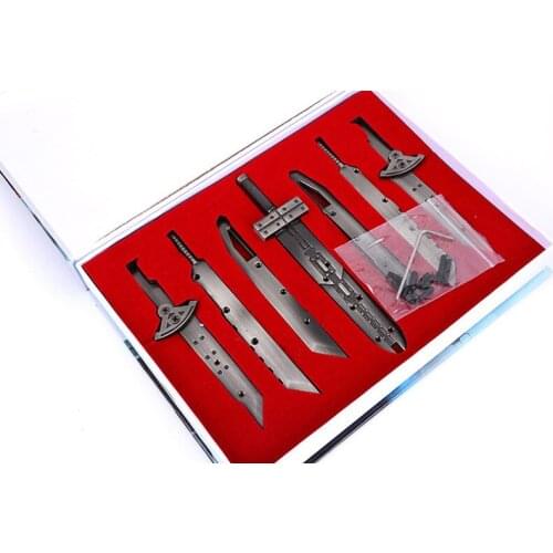 7pcs/set Movie Final Fantasy Weapon Model set Cloud Strife Swords Buster FF7 Cosplay toy Collection Gifts Box